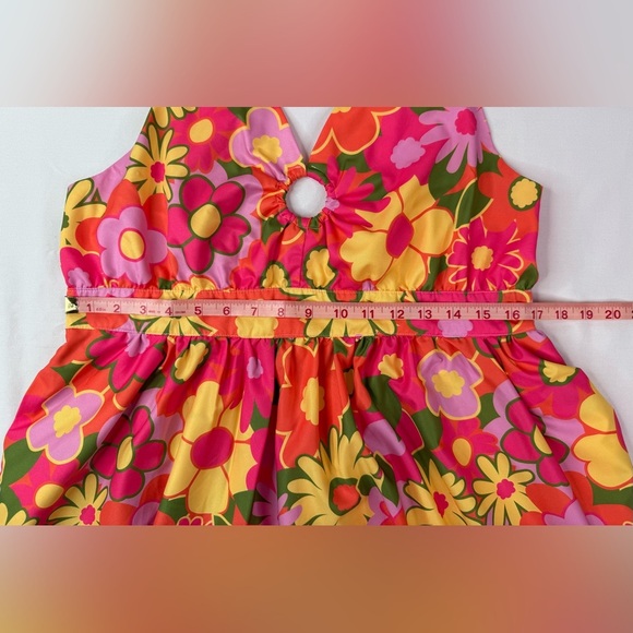 Smak Parlour Floral Halter Maxi Dress Pink Orange Size XL - Picture 10 of 11